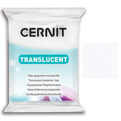 Cernit - Cernit Translucent (Transparan) Polimer Kil 56g 010 White Glitter