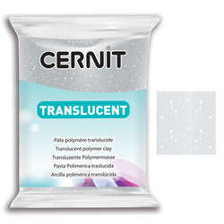 Cernit - Cernit Translucent (Transparan) Polimer Kil 56g 080 Glitter Silver