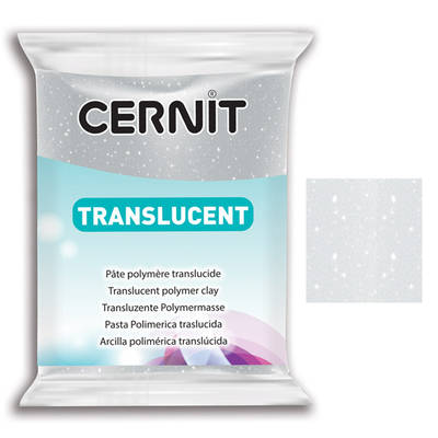 Cernit Translucent (Transparan) Polimer Kil 56g 080 Glitter Silver