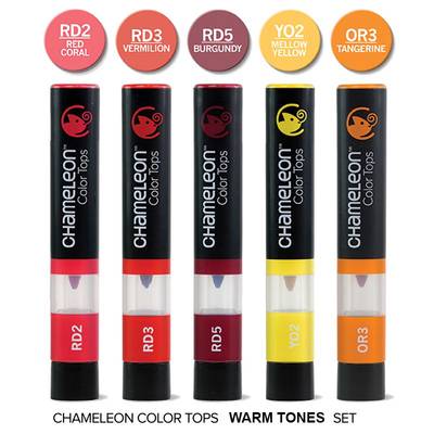 Chameleon Color Tops Marker Kalem 5li Set Warm Tones