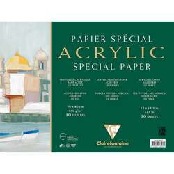 Clairefontaine - Clairefontaine Acrylic Special Paper Akrilik Blok Uzun Kenarı Yapışkanlı 360g 10 Yaprak A3