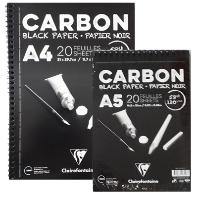 Clairefontaine Carbon Black Paper Spiralli 120g