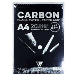 Clairefontaine - Clairefontaine Carbon Black Paper Üstten Spiralli 120g 20 Yp A4