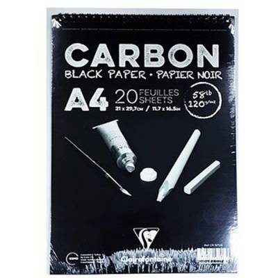 Clairefontaine Carbon Black Paper Üstten Spiralli 120g 20 Yp A4