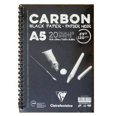 Clairefontaine Carbon Black Paper Yandan Spiralli 120g 20 Yp A5