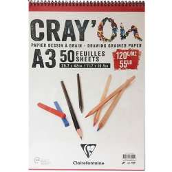 Clairefontaine - Clairefontaine Crayon Çizim Blok Spiralli 120g A3 50 Sayfa
