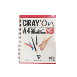 Clairefontaine - Clairefontaine Crayon Çizim Blok Spiralli 120g A4 50 Sayfa