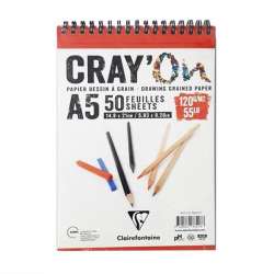 Clairefontaine - Clairefontaine Crayon Çizim Blok Spiralli 120g A5 50 Sayfa