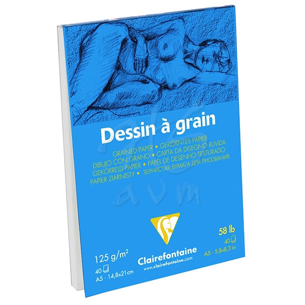 Clairefontaine Dessin A Grain İnce Dokulu Çizim Bloğu 125g 40y A3