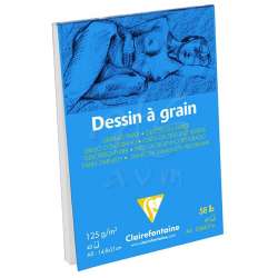 Clairefontaine - Clairefontaine Dessin a Grain İnce Dokulu Çizim Bloğu 125g 40Y A3