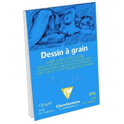 Clairefontaine Dessin a Grain İnce Dokulu Çizim Bloğu 125g 40Y A3