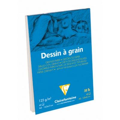 Clairefontaine Dessin a Grain İnce Dokulu Çizim Bloğu 125g 40Y A5