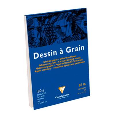 Clairefontaine Dessin a Grain İnce Dokulu Çizim Bloğu 180g 30Y A4