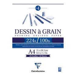 Clairefontaine - Clairefontaine Dessin a Grain İnce Dokulu Çizim Bloğu 224g 20Y A4
