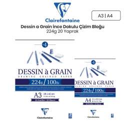 Clairefontaine - Clairefontaine Dessin a Grain İnce Dokulu Çizim Bloğu 224g 20 Yaprak