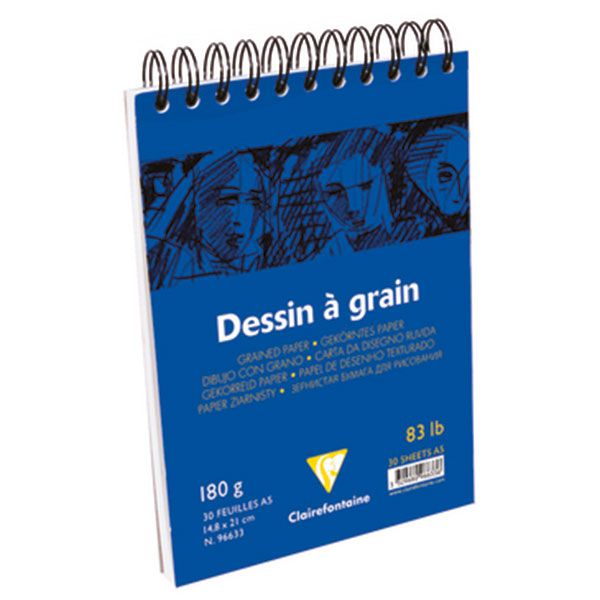 Clairefontaine Dessin A Grain Spiralli Çizim Bloğu 180g 30y A5