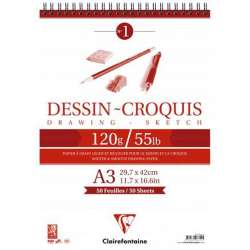 Clairefontaine - Clairefontaine Dessin Croquis Çizim Defteri 120g 50 Yaprak 29,7x42,0