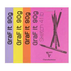 Clairefontaine - Clairefontaine Graf it Beyaz Çizim Blok 90g 80 Yaprak A5