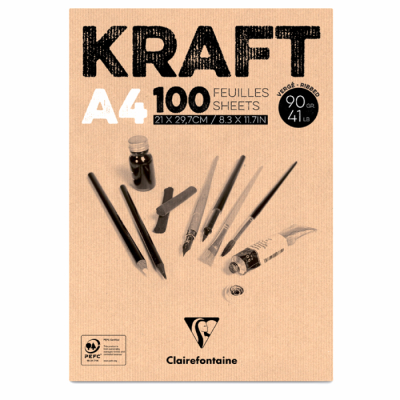 Clairefontaine Kraft Çizim Blok 90g 100 Yaprak A4