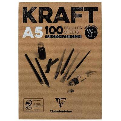 Clairefontaine Kraft Çizim Blok 90g 100 Yaprak A5