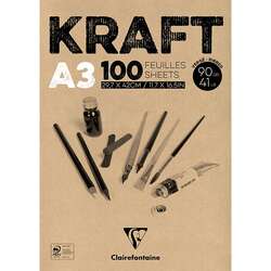 Clairefontaine - Clairefontaine Kraft Çizim Blok 90g 100 Yaprak A3