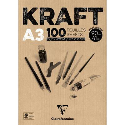 Clairefontaine Kraft Çizim Blok 90g 100 Yaprak A3
