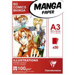 Clairefontaine - Clairefontaine Manga Paper 100g 50 Yaprak A3