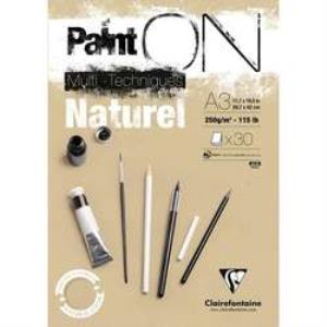 Clairefontaine Paint On Multi-techniques Naturel 250g 30 Yaprak A3