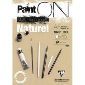 Clairefontaine Paint On Multi-techniques Naturel 250g 30 Yaprak A5