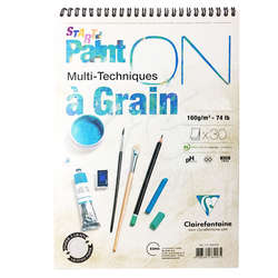 Clairefontaine - Clairefontaine Paint On Starter Teknik Blok Spiralli 160g A3