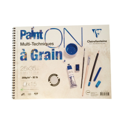 Clairefontaine - Clairefontaine Paint On Teknik Blok Spiralli 200g 25x35