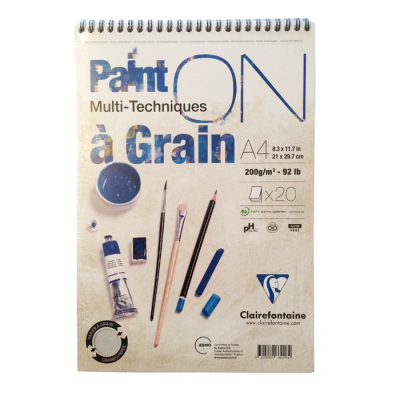 Clairefontaine Paint On Teknik Blok Spiralli 200g A4