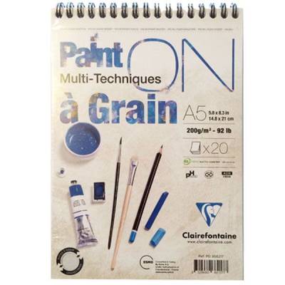 Clairefontaine Paint On Teknik Blok Spiralli 200g A5