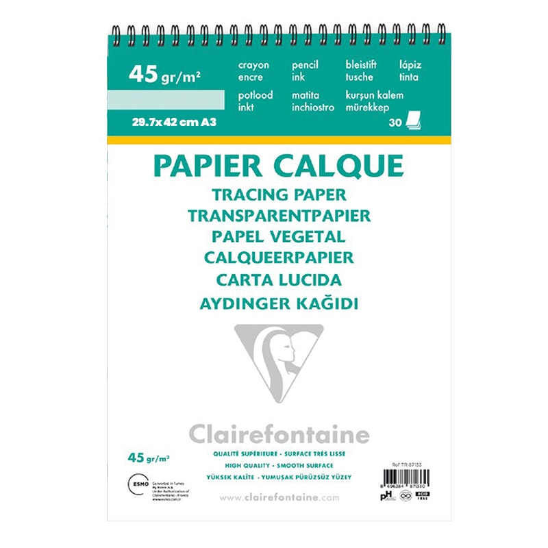 Clairefontaine Tracing Paper Spiralli 30 Yaprak 45g 29.7x42cm