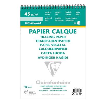 Clairefontaine Tracing Paper Spiralli 30 Yaprak 45g 29.7x42cm