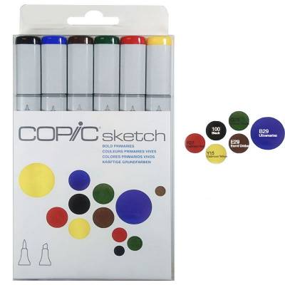 Copic Sketch Marker 6lı Set Bold Primaries