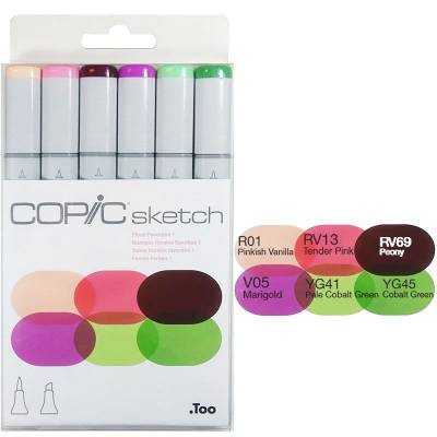 Copic Sketch Marker 6lı Set Froral Favorites 1