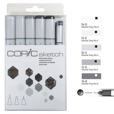 Copic Sketch Marker 6lı Set Sketching Grays