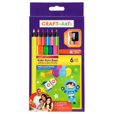 Craft&Arts Kuru Boya Jumbo Neon 6lı