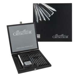 Cretacolor - Cretacolor Black Box Premium Karakalem Çizim Seti Ahşap Kutu 20li 46040