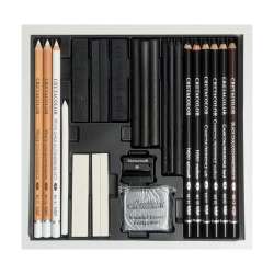 Cretacolor Black & White Drawing Set Premium Çizim Seti Ahşap Kutu 25li 40025 - 4