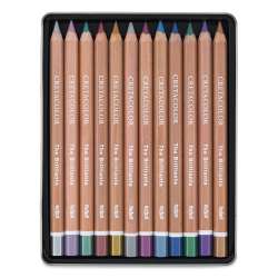 Cretacolor MegaColor Brilliants Kalın Metalik Kuru Boya Kalem Seti 12li Metal Kutu 29098 - 3