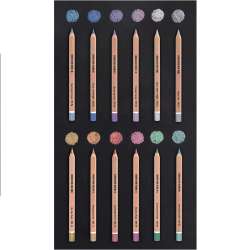 Cretacolor MegaColor Brilliants Kalın Metalik Kuru Boya Kalem Seti 12li Metal Kutu 29098 - 4