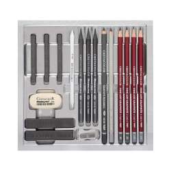 Cretacolor Silver Box Premium Eskiz Seti Ahşap Kutu 17li 40017 - 3