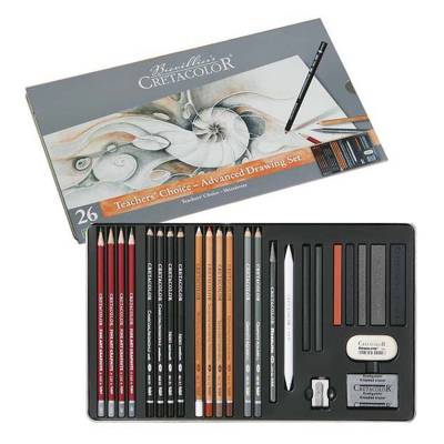 Cretacolor Teachers Choice Advanced Drawing Set Profesyonel Çizim Seti Metal Kutu 27 Parça 40042