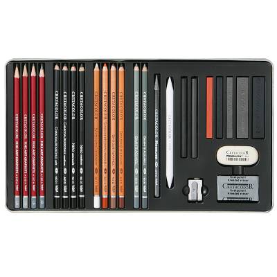 Cretacolor Teachers Choice Advanced Drawing Set Profesyonel Çizim Seti Metal Kutu 27 Parça 40042