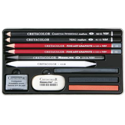 Cretacolor Teachers Choice Beginner Drawing Set Temel Çizim Seti Metal Kutu 11li 40033