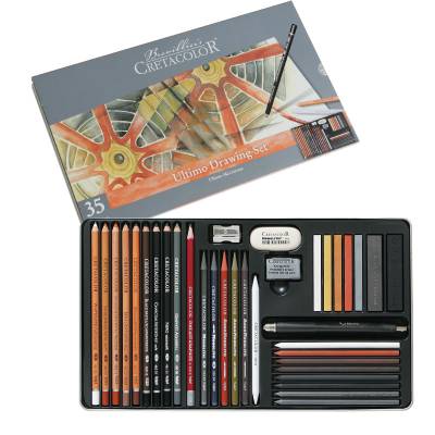 Cretacolor Ultimo Drawing Set Premium Çizim Seti Metal Kutu 35li 40057