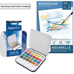 Daler Rowney - Daler Rowney Aquafine 24lü Sulu Boya Seti Defterli