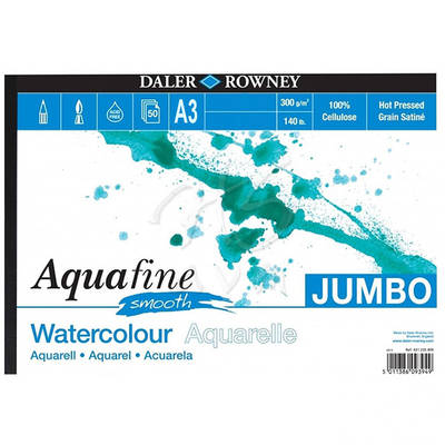 Daler Rowney Aquafine Jumbo Sulu Boya Blok Hot Pressed 300g 50S A3